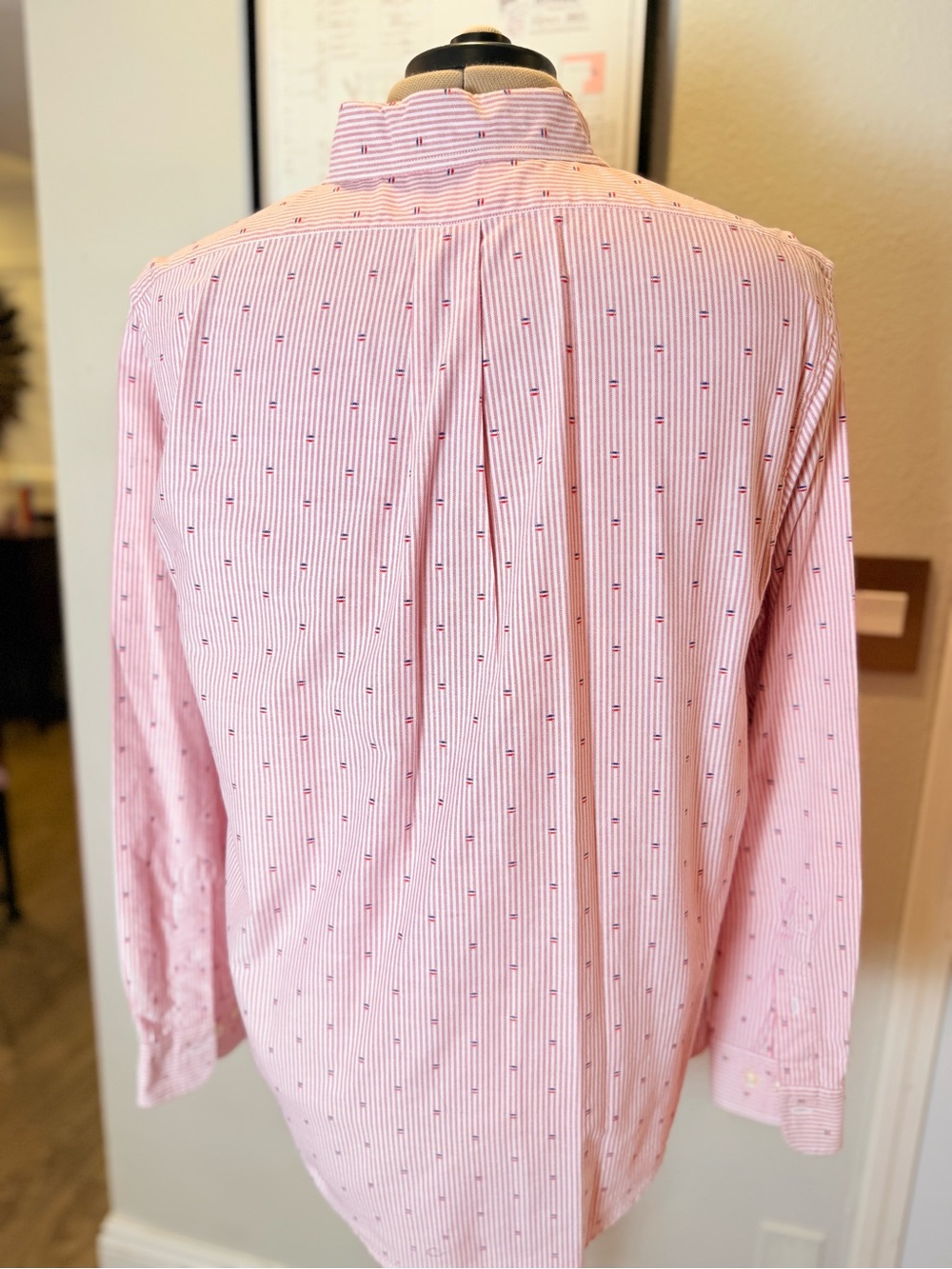 Brooks Brothers Men's L Pink White Stripe Embroidered Button-Down Shirt - Picture 3 of 9